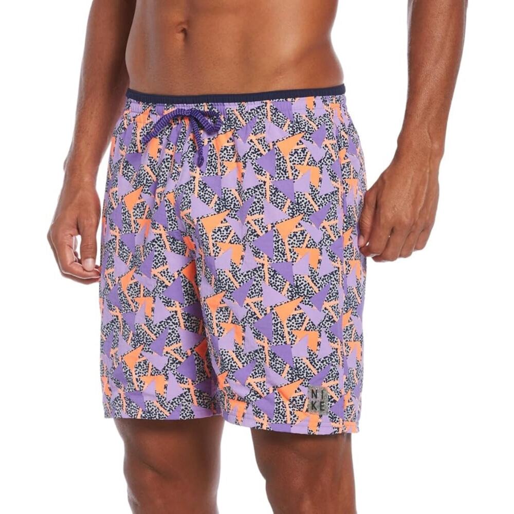 NWOT NIKE Shorts Men S 6.5” Inseam Multicolor Geo Print Lined Drawstring